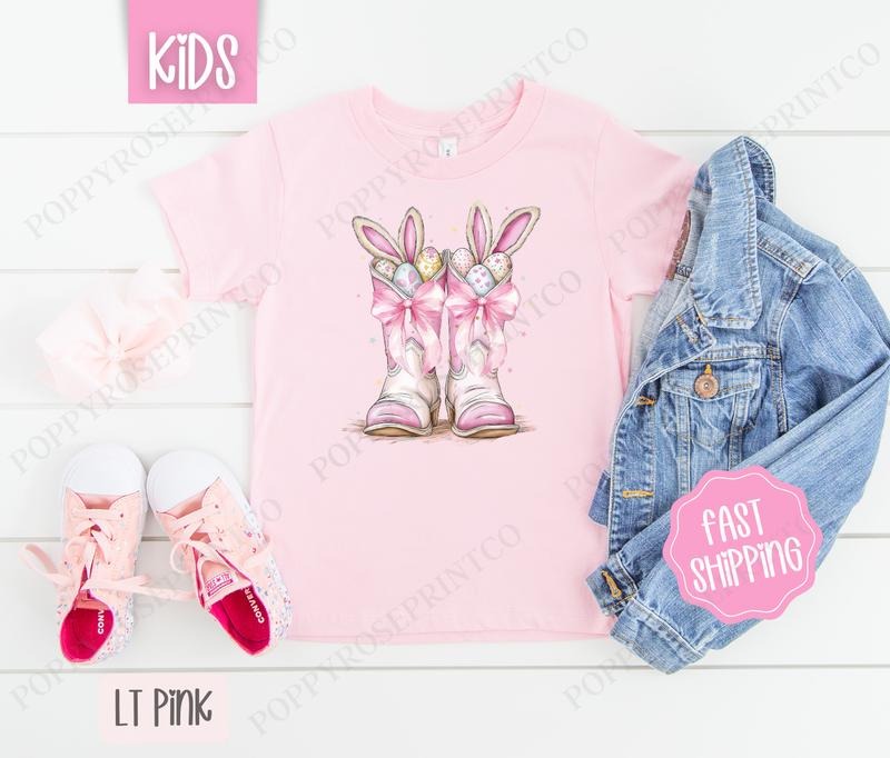 Bunny Boots Kids Shirt - Easter Children's Tshirt - Cute Youth Tee Gildan Hoodie, Sweatshirt | HypeDripTees.com