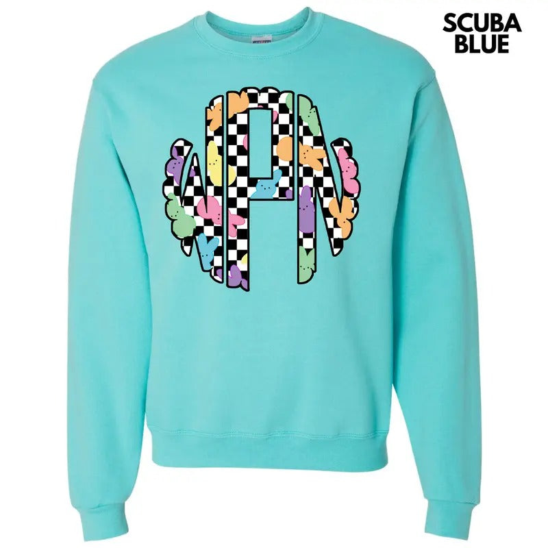 Bunny Checkered Monogram Sweatshirt 'NLB' T-Shirts, Hoodie | HypeDripTees.com