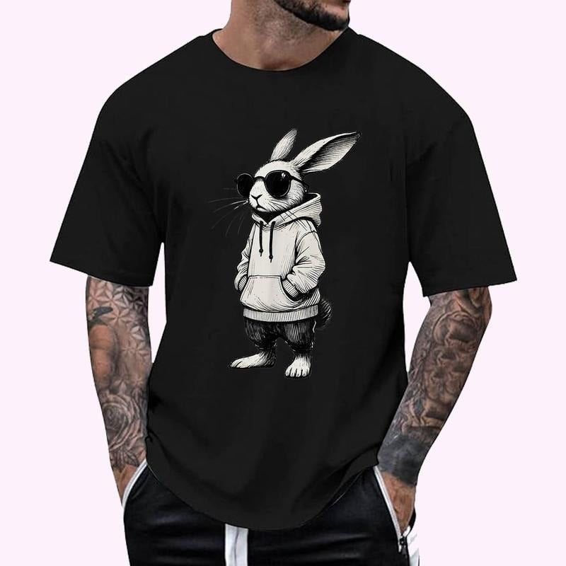 Bunny Face Sunglasses Easter Day Cotton Top Menswear T-Shirts, Hoodie, Sweatshirt