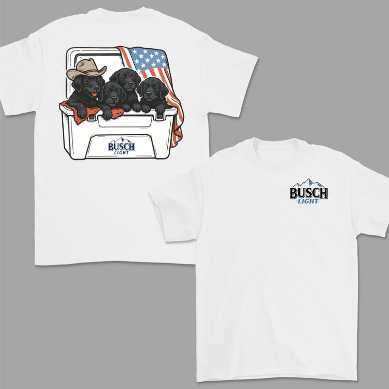 Busch Light Dogs Beer Tees, 4th Of july T-Shirt, Black Labrador Tshirt, Perfect Beer And Dog Shirt For Men, For Women,...