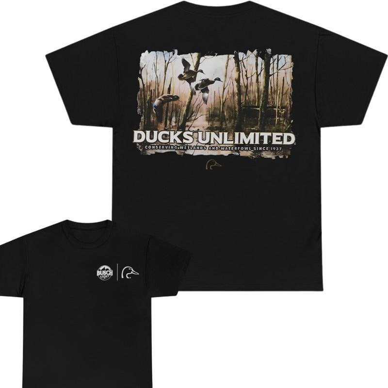 Busch Light Ducks Unlimited Shirt, Double Sides Graphic Tee, For Men, For Women Hoodie, Sweatshirt | HypeDripTees.com