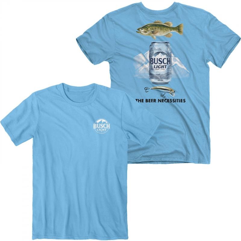 Busch Light Fishing The Beer Necessities Front and Back Print T-Shirt Hoodie, Sweatshirt | HypeDripTees.com