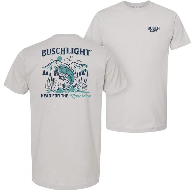 Busch Light Head for The Mountains Fishing FrontBack Print T-Shirt Hoodie, Sweatshirt | HypeDripTees.com