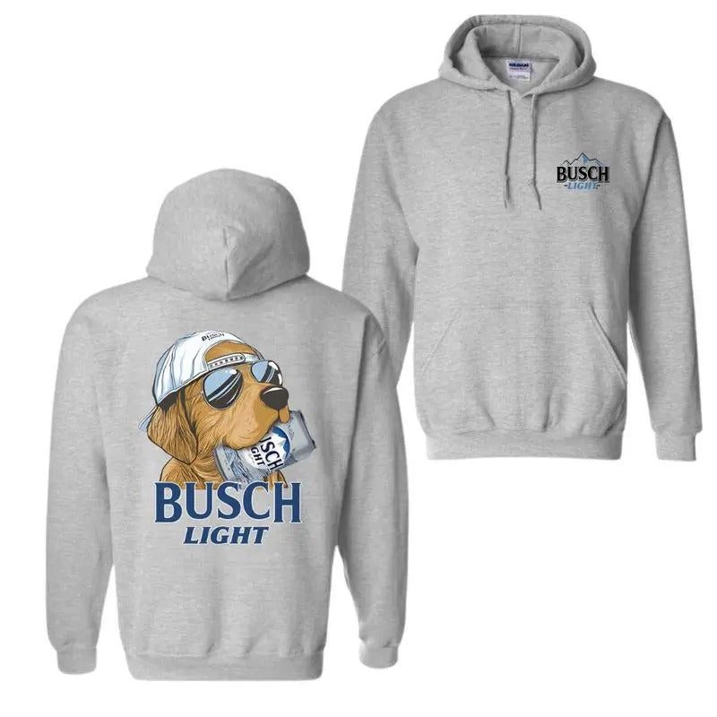 Busch Light Hunting Dog Double Sided Hoodie, Crewneck Sweatshirt and T-shirt for Men and Women