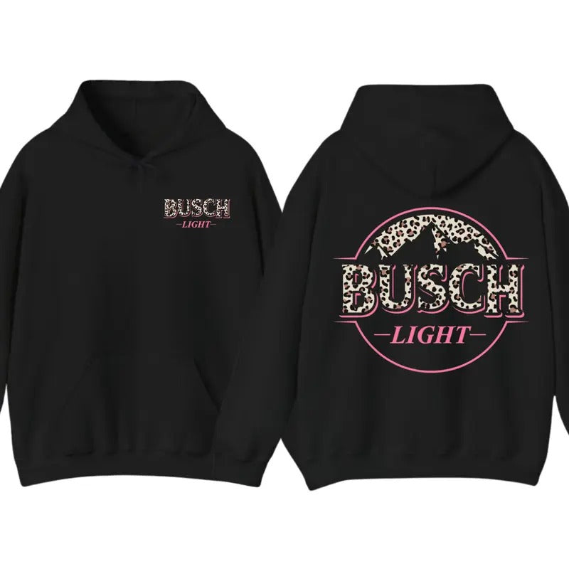 Busch Light Leopart Logo 2 Sided T-Shirt Hoodie, For Men And Women, Trendy Apparel Sweatshirt | HypeDripTees.com