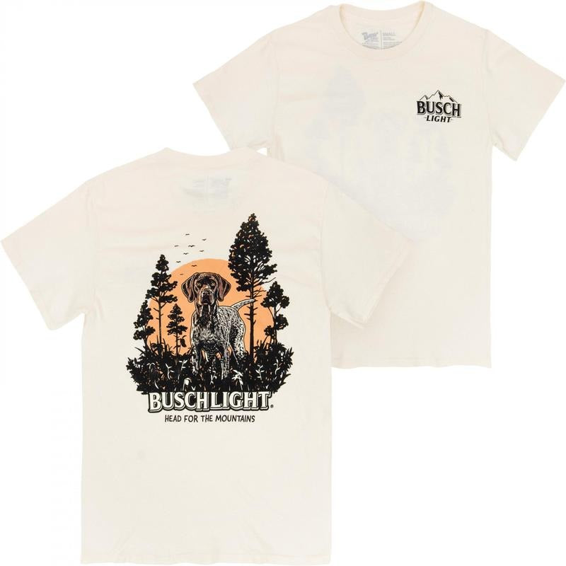 Busch Light Mountain Labrador White Front and Back Print T-Shirt Hoodie, Sweatshirt | HypeDripTees.com