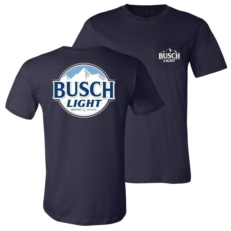 Busch Light Navy Blue Front And Back Pocket T-Shirt Hoodie, Sweatshirt | HypeDripTees.com