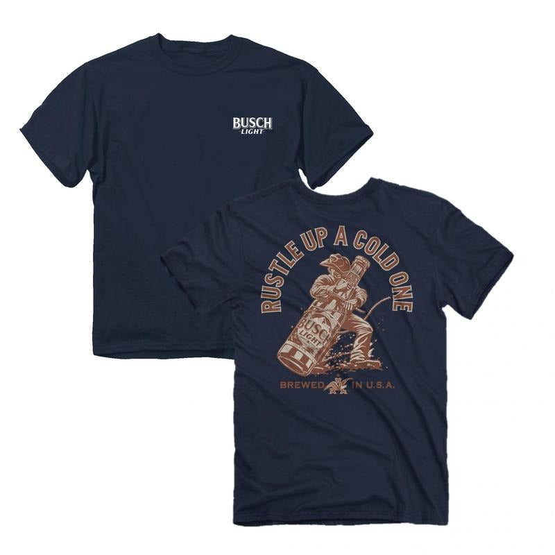 Busch Light Rustle Up A Cold One Front and Back T-Shirt Hoodie, Sweatshirt | HypeDripTees.com