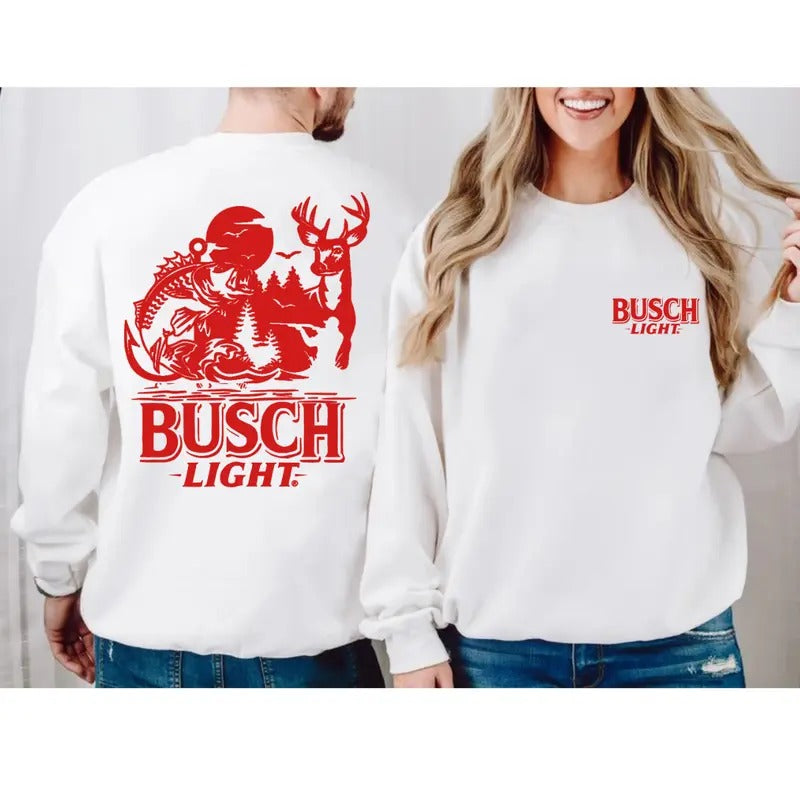 Busch Light Summer Hunting Sweatshirt - Unisex Long Sleeve Casual Men's & Women's Hoodie & Sweater T-Shirts