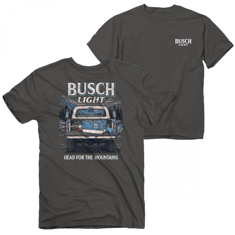 Busch Light Trucking in The Mountains Front and Back T-Shirt Hoodie, Sweatshirt | HypeDripTees.com
