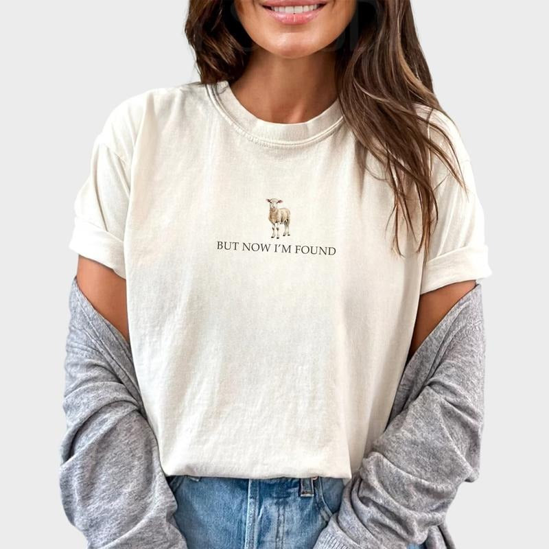 But Now I'm Found Christian Vintage Shirt, Christian Sheep Tee, Christian Believer Gift Shirt, Faith T-shirt, Religious...