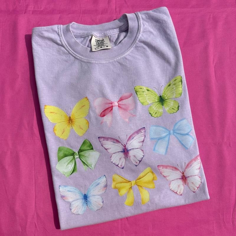 Butterfly Coquette Collage Comfort Colors T-Shirt Hoodie, Sweatshirt | HypeDripTees.com