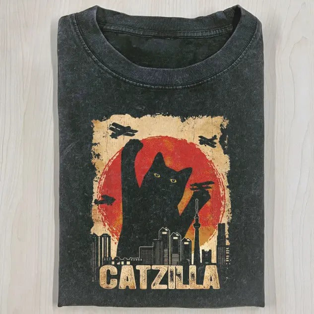CATZILLA SHIRT, Funny Halloween Shirt, Unisex T-Shirt, Gift For Men Women Hoodie, Sweatshirt | HypeDripTees.com