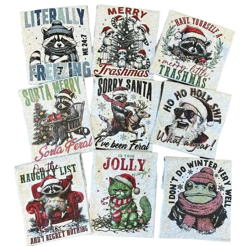 CHRISTMAS  RACCOON SWEATSHIRTS - Funny Sweatshirts - Crewnecks T-Shirts, Hoodie | HypeDripTees.com