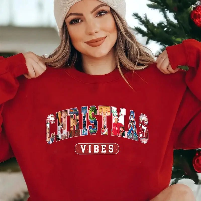 CHRISTMAS Vibes 90s Movies sweatshirt,hoodie,Shirt, Retro Christmas Movies Shirt | HypeDripTees.com
