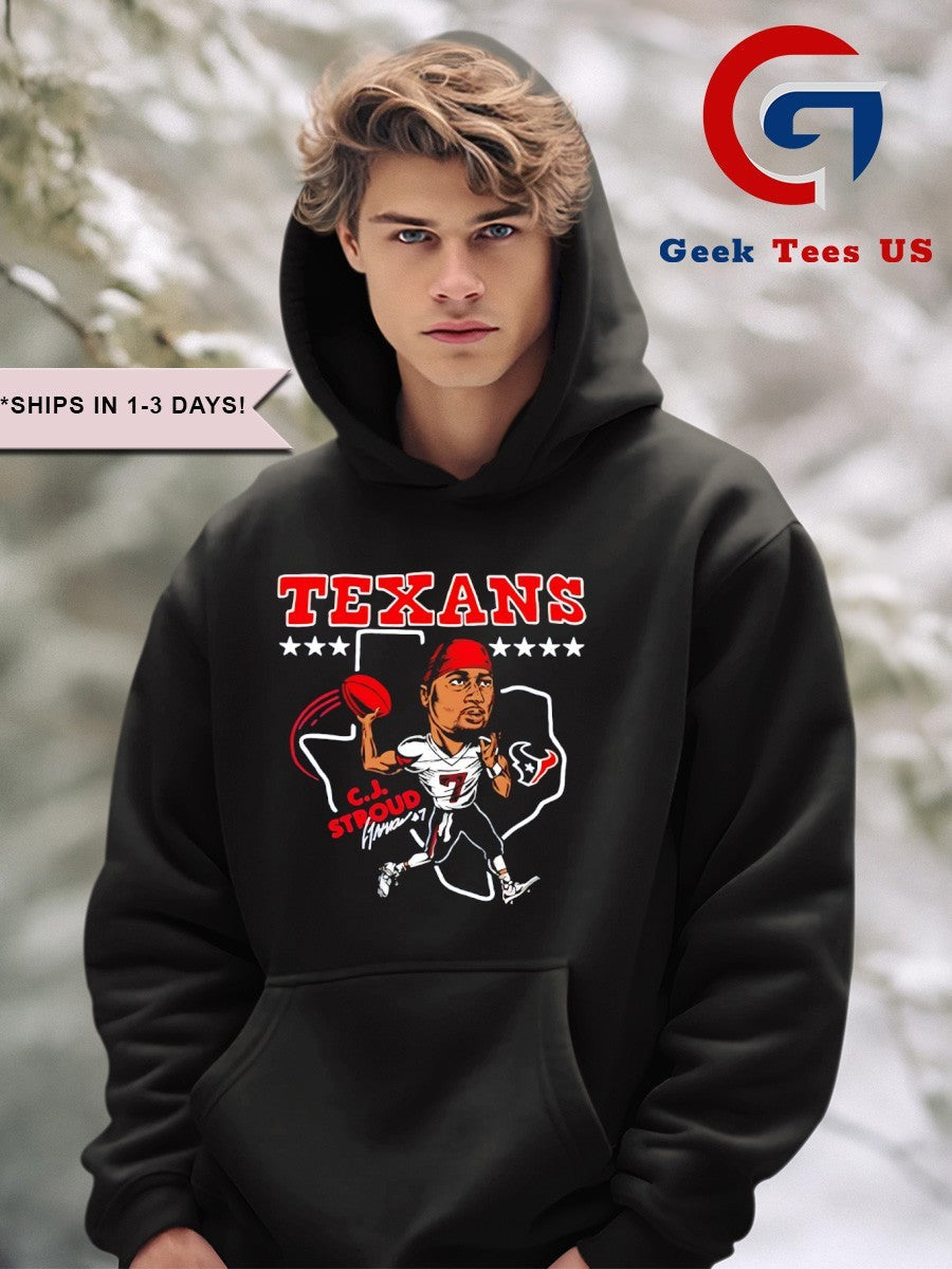 CJ Stroud Houston Texans MLB State Map caricature shirt