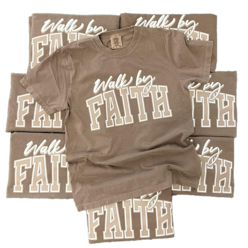 COMFORT COLORS - Walk By Faith on Espresso - Christian TShirt Hoodie, Sweatshirt | HypeDripTees.com