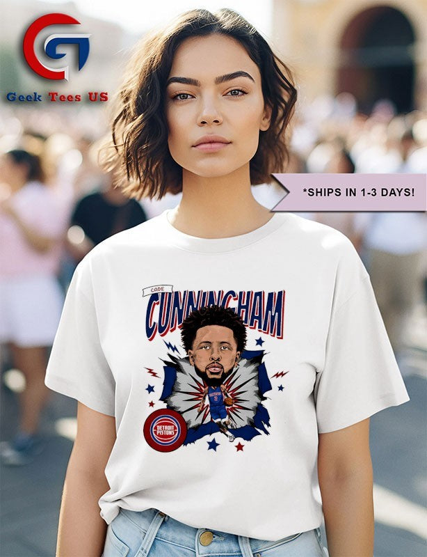 Cade Cunningham player Detroit Pistons NBA caricature shirt