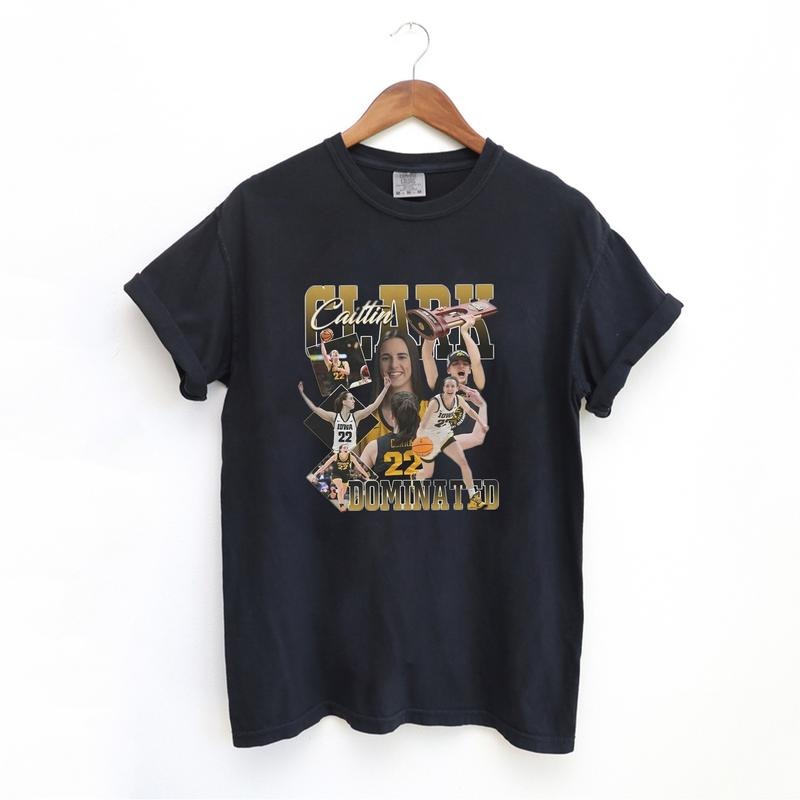 Caitlin Clark Unisex T-Shirt Oversized Fit Cotton Fabric Bootleg 90s Style Classic