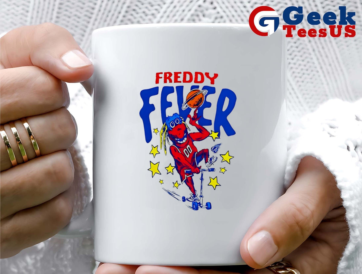 Caitlin Clark wearing Freddy Fever mascot shirt
