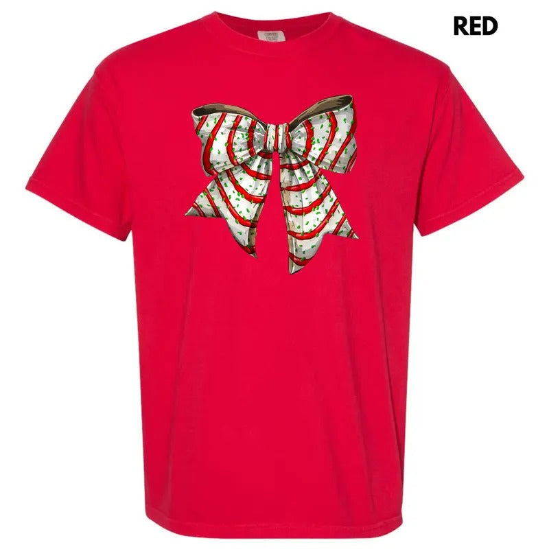 Cake Christmas Bow Comfort Colors T-Shirt 'NLB' Hoodie, Sweatshirt | HypeDripTees.com