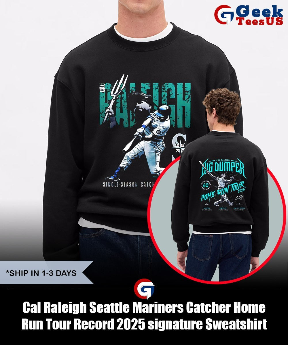 Cal Raleigh Seattle Mariners Catcher Home Run Tour Record 2025 signature shirt
