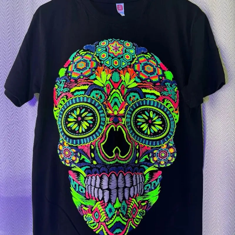 Calavera Cultural T-Shirt, Top Style -  Skull Tshirt Summer Crewneck Hoodie, Sweatshirt | HypeDripTees.com