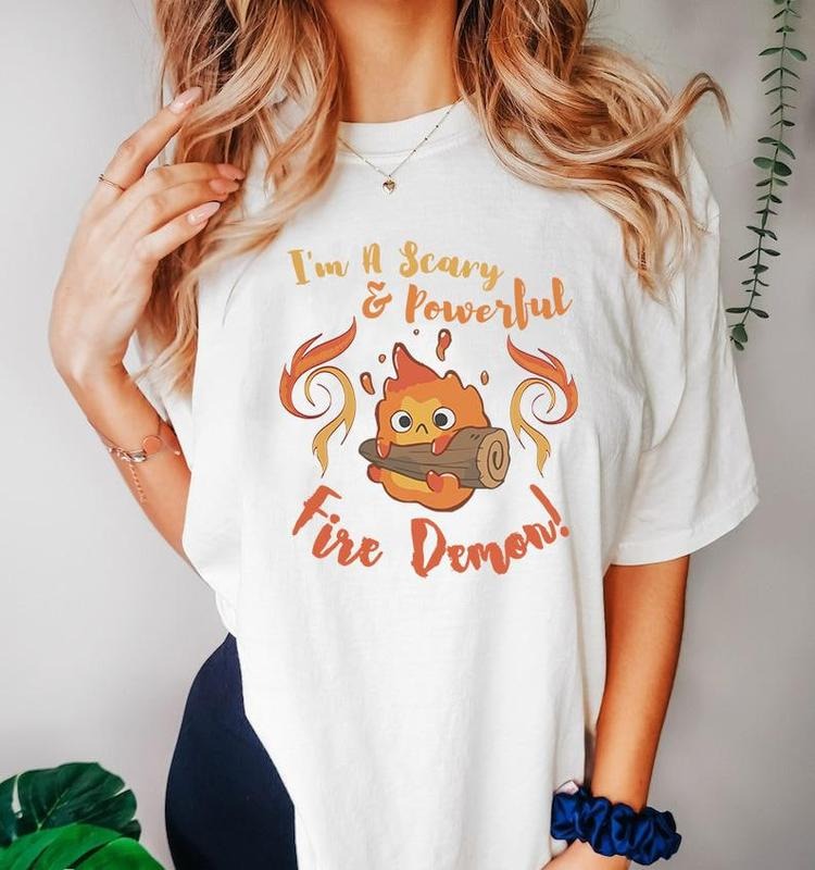 Calcifer Scary & Powerful Fire Demon Howl's Moving Castle T-Shirt Hoodie, Sweatshirt | HypeDripTees.com