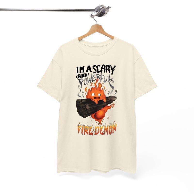 Calcifer Scary & Powerful Fire Demon Howl's Moving Castle T-Shirtstyle{n002}2 T-Shirts, Hoodie, Sweatshirt | HypeDripTees.com