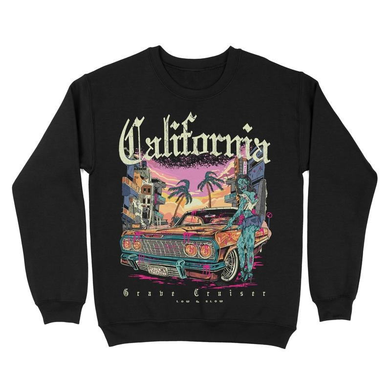 California Low Rider Fleece Crewneck Sweatshirt Graphic T-Shirts, Hoodie | HypeDripTees.com