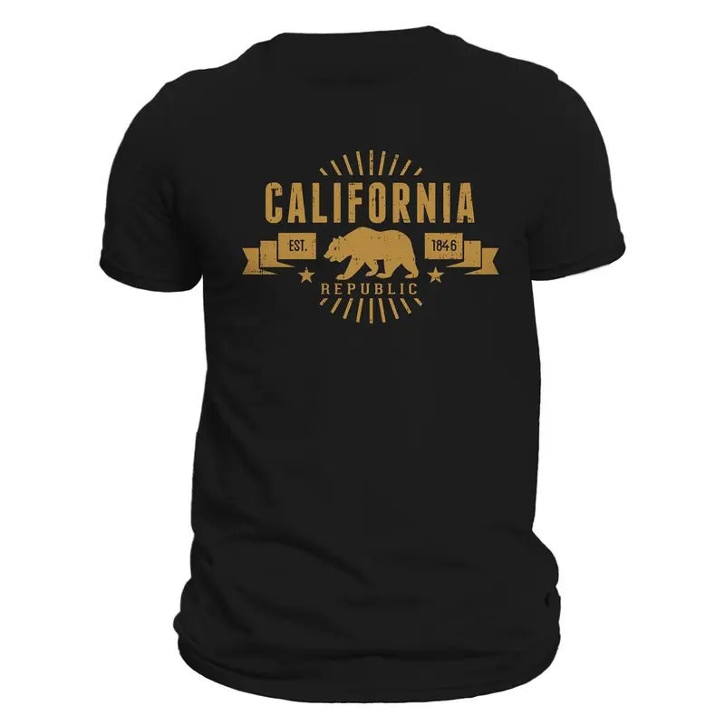 California Republic Established 1846 Men's T-Shirt Casual Classic Hoodie, Sweatshirt | HypeDripTees.com