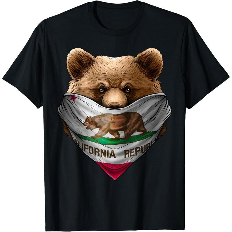 California Republic T Shirt California Bear Bandana Shirt T-Shirt made in usa Hoodie, Sweatshirt | HypeDripTees.com