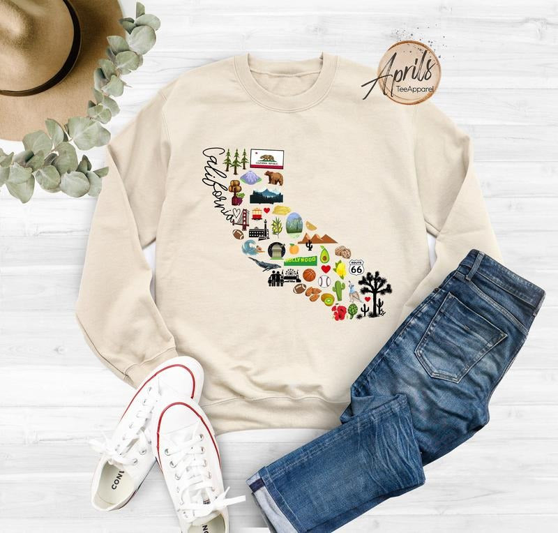 California Sweatshirt, California Hoodie, California Trip Sweatshirt T-Shirts | HypeDripTees.com