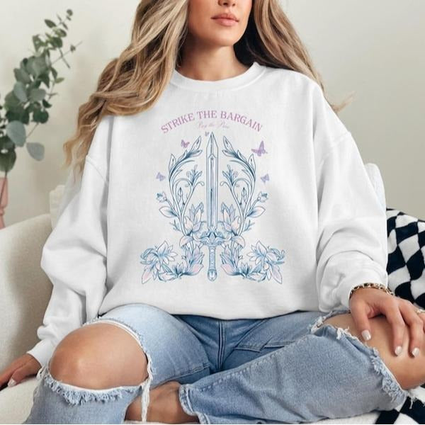 Callie Hart Quicksilver Sweatshirt, Trendy Floral Sword Fantasy Shirt for Fans, Bookish Apparel Casual Wear, Unique Gift...