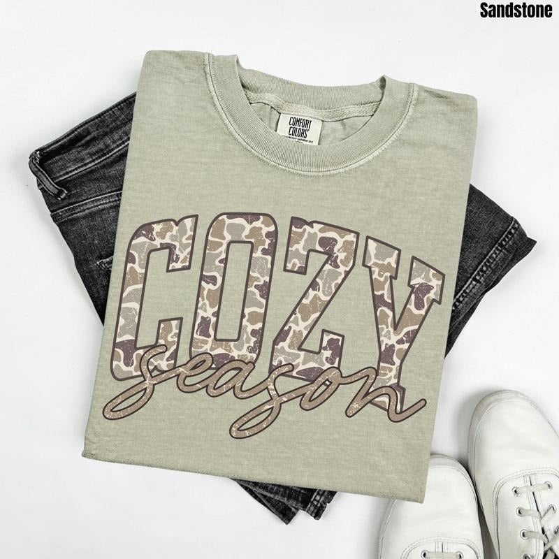 Camo Cozy Season Comfort Colors T-Shirt 'NLB' Hoodie, Sweatshirt | HypeDripTees.com