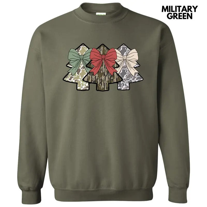 Camo Trio Christmas Trees Sweatshirt 'NLB' T-Shirts, Hoodie | HypeDripTees.com
