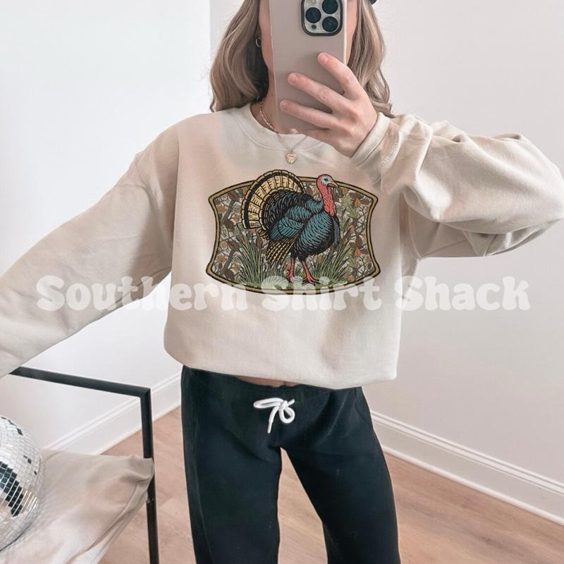 Camo Turkey sweatshirt | Turkey Hunting sweatshirt | Hunting sweatshirt | Sand Sweatshirt T-Shirts, Hoodie | HypeDripTees.com
