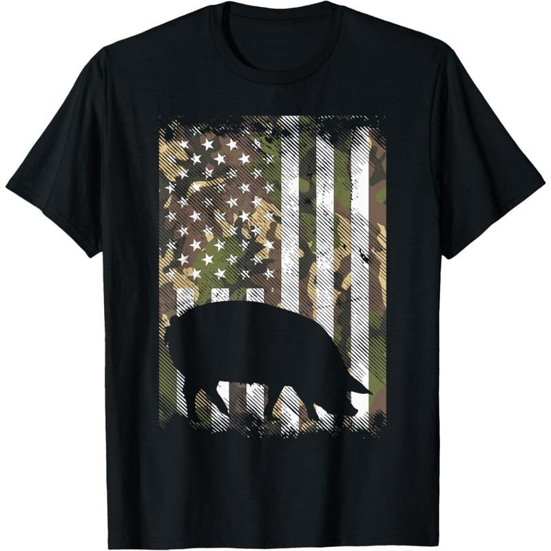 Camo US Flag Pig Vintage Farm Animal Patriotic Farmer Gift T-Shirt made in usa Hoodie, Sweatshirt | HypeDripTees.com