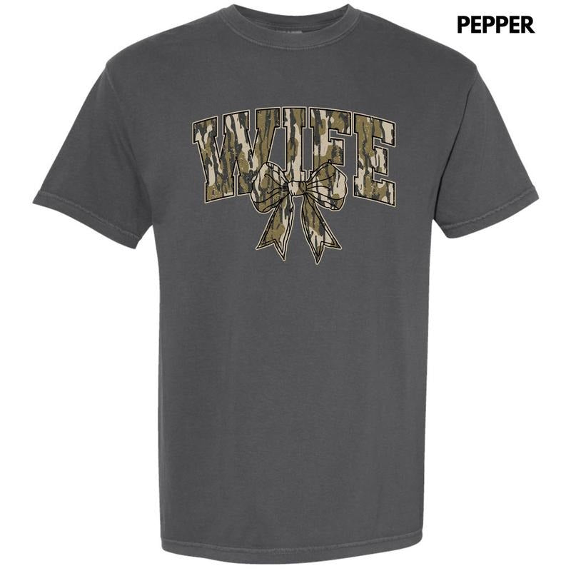 Camo Wife Coquette Comfort Colors T-Shirt 'NLB' Hoodie, Sweatshirt | HypeDripTees.com