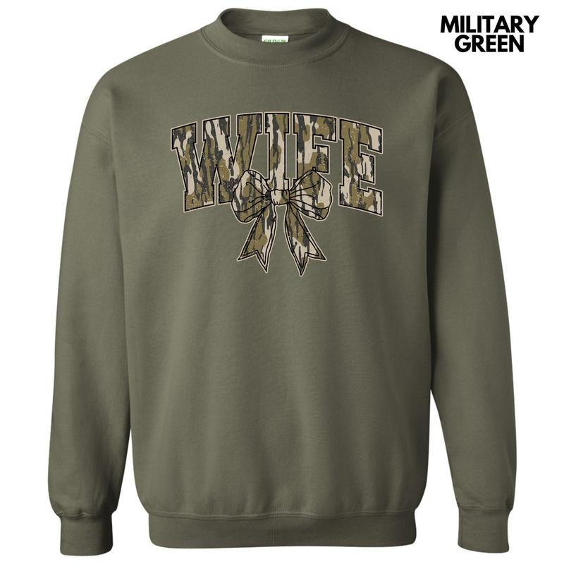 Camo Wife Coquette Sweatshirt 'NLB T-Shirts, Hoodie | HypeDripTees.com