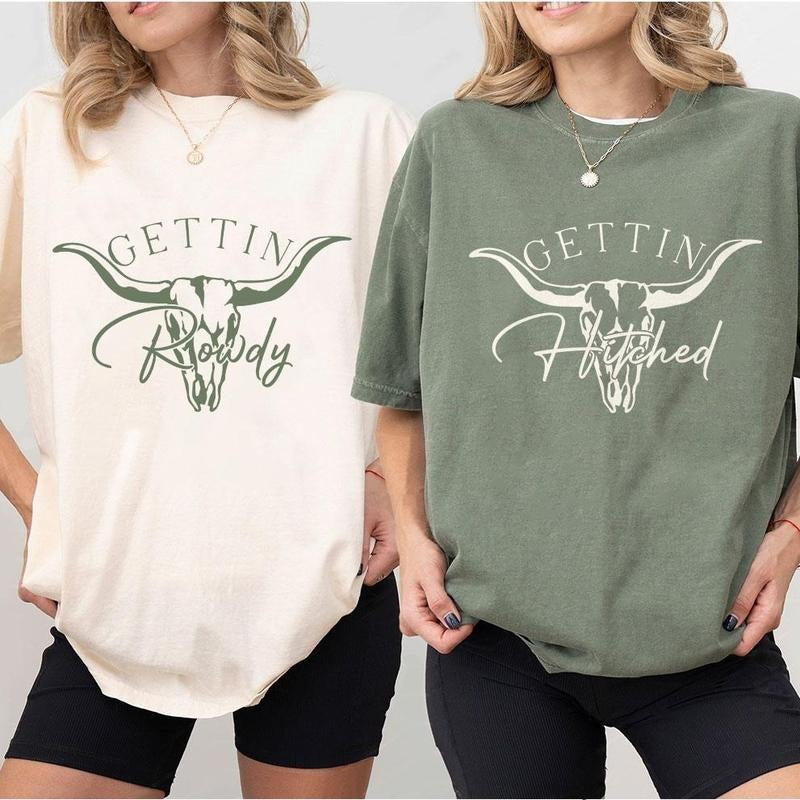 Camp Bachelorette Comfort Shirt, Getting Rowdy Getting Hitched Bachelorette Party Shirt, Bridal Party Shirt, Nashville...