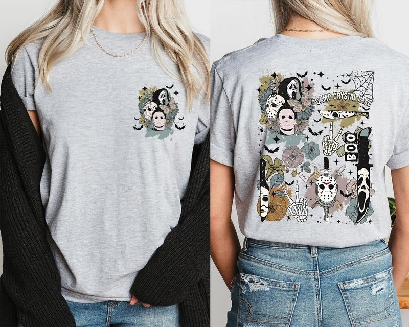 Camp Crystal Lake Jason Voorhees Shirt, Horror Movie Characters T-Shirt, Halloween Party Sweater, Halloween Theme...