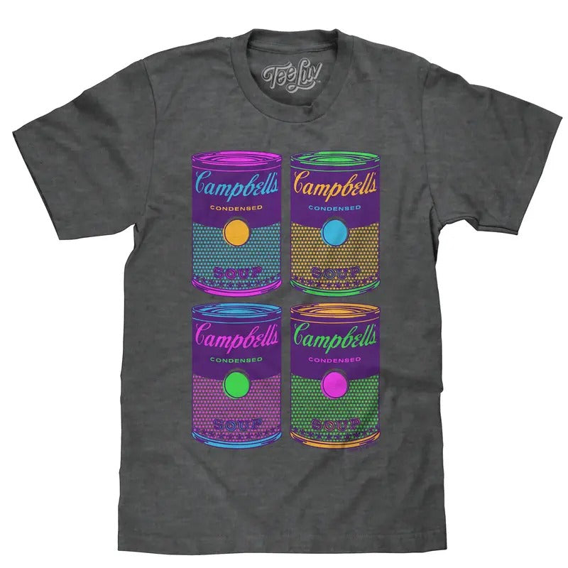 Campbell's Soup Can Pop Art T-Shirt - Charcoal Gray Hoodie, Sweatshirt | HypeDripTees.com
