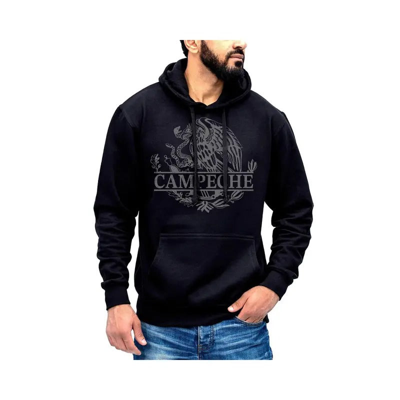 Campeche Mexico Eagle Emblem Hoodie Sweatshirt Cotton Fabric T-Shirts | HypeDripTees.com