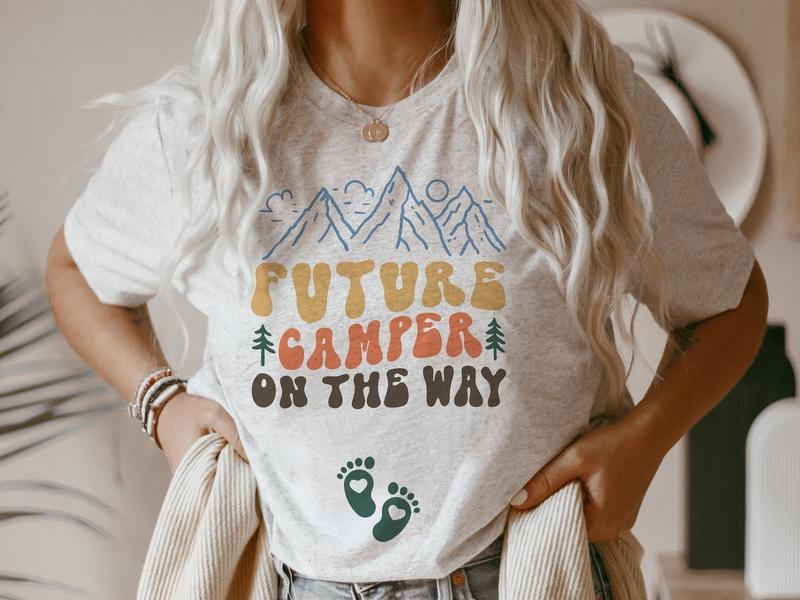 Camping Pregnancy Announcement Shirt Future Camping Buddy Shirt Hiking Adventure Baby Reveal Future Camper On The Way...