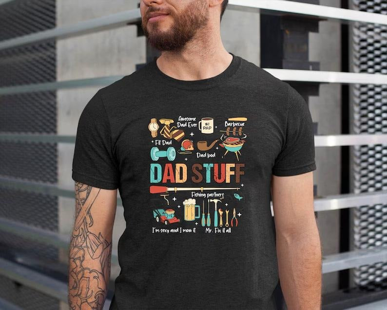 Can't Talk Right Now Doing Hot Dad Stuff Funny Dad Shirt, Dad Life Shirt, Trendy Funny Dad T-Shirt,Retro Father...