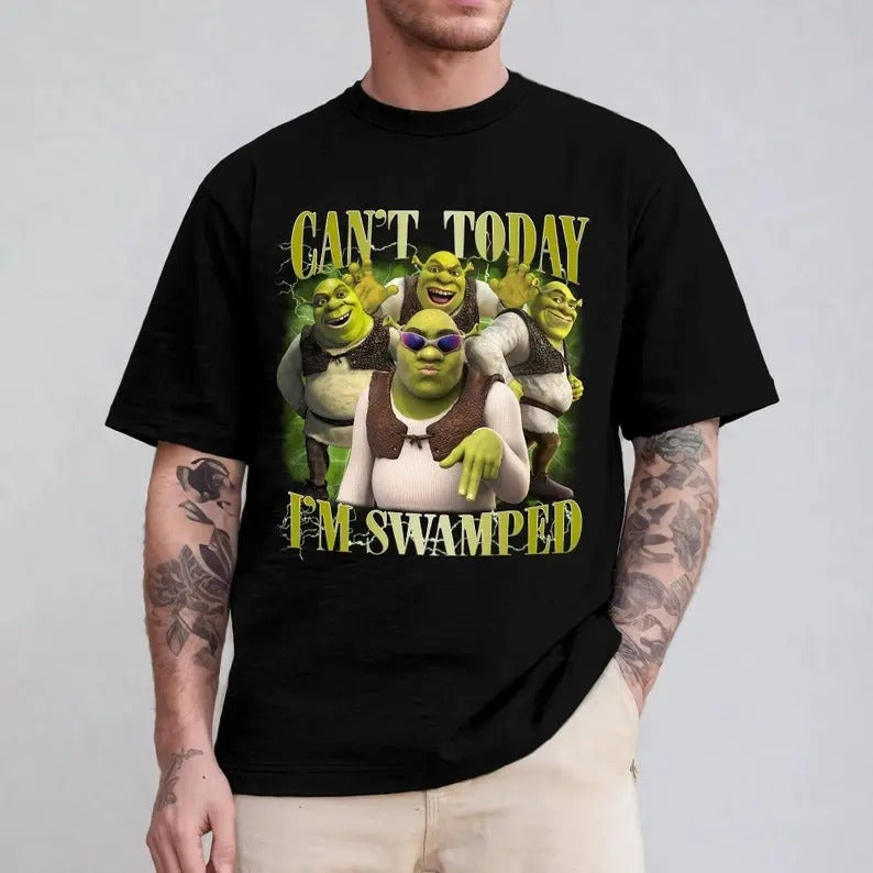 Can't Today I'm Swamped Shirt, Shrek Funny Trending Shirt, Fiona and Shrek Tshirt ,Meme Tshirt Hoodie, Sweatshirt