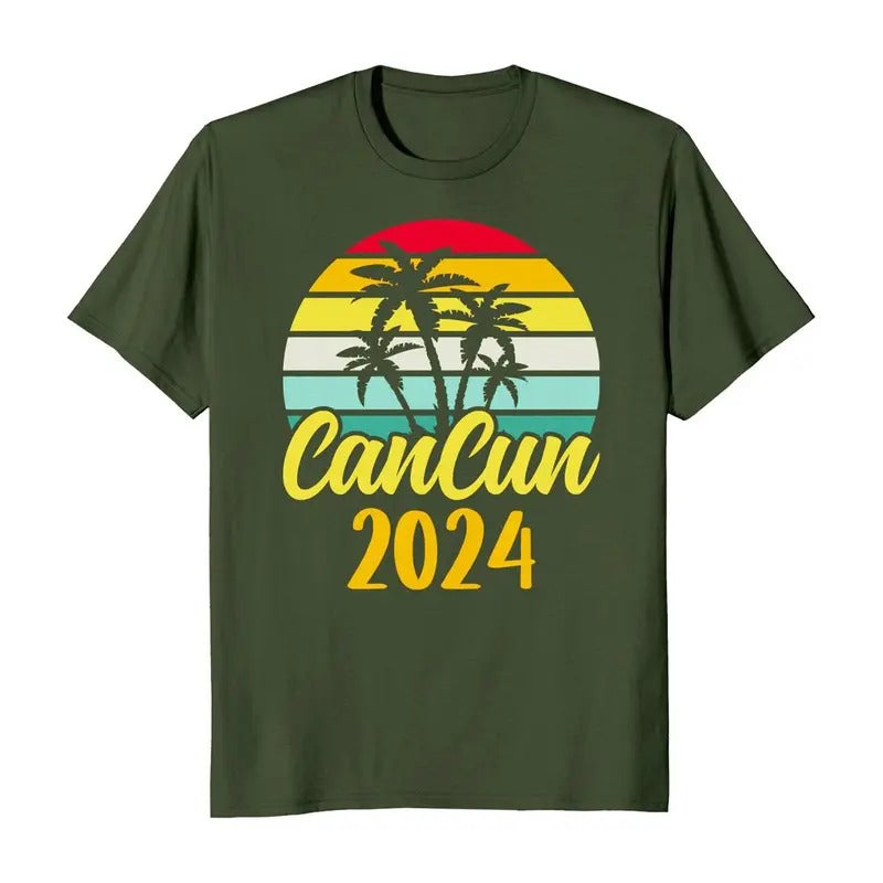 Cancun 2024 Mexico Vacation Trip Men's T-Shirt Casual Crewneck Hoodie, Sweatshirt | HypeDripTees.com