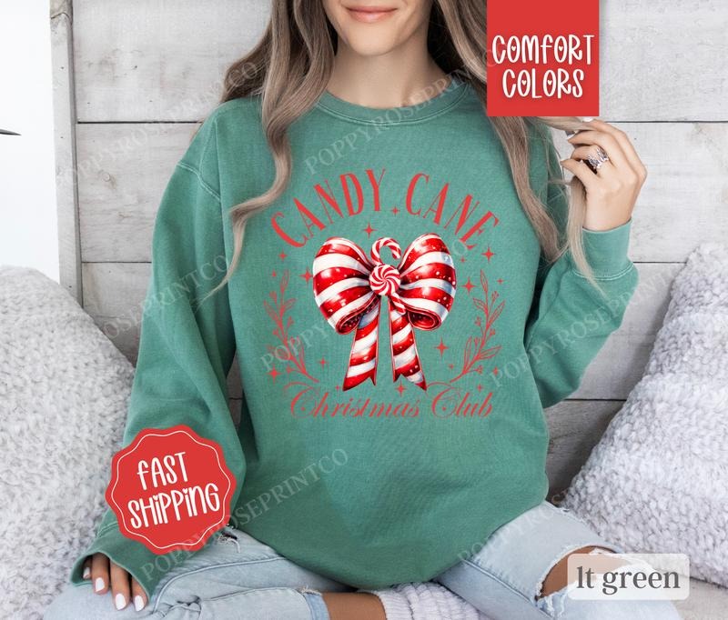 Candy Cane Club Comfort Colors Coquette Womenswear T-Shirts, Hoodie, Sweatshirt