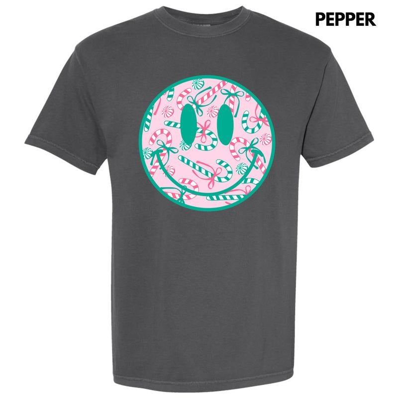 Candy Cane Happy Face Comfort Colors T-Shirt 'NLB' Hoodie, Sweatshirt | HypeDripTees.com
